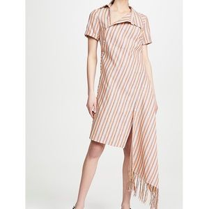 Monse Stripe Open Back Deconstructed Dress 4 NWT